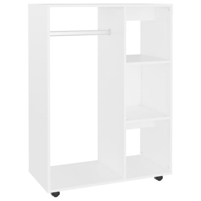 Garde-robe - AKOZON - Blanc - 80x40x110 cm - Aggloméré - Montage facile