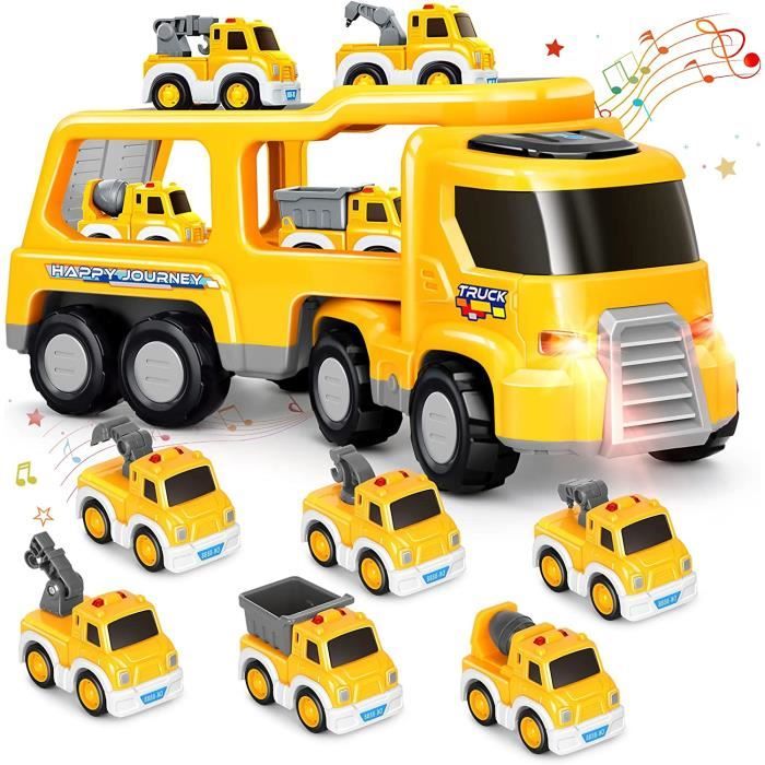 Jouets pour tout-petits garçons, voitures pour tout-petits de 1 à 3 à 4 en  1, jouets pour enfants de 3, 4, 5, 6 ans, camion de transport, véhicule de  transport, ensemble de