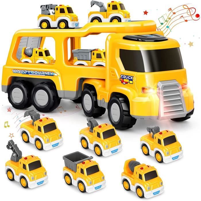 RDDAIPE 9 en 1 Camion Transporteur Voiture 3-10 Ans, Camion de