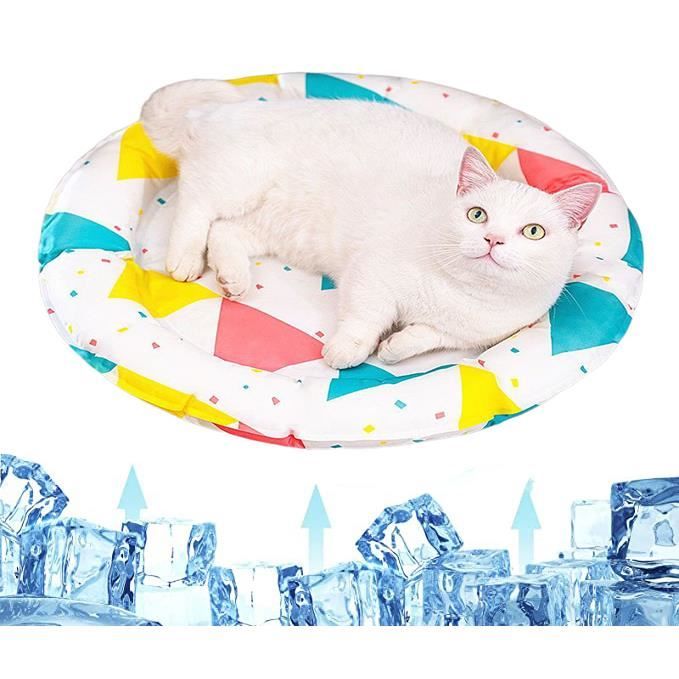 Tapis Rafraîchissant - AMOUNE - 60CM - Gel Non Toxique - Résistant Aux Rayures - Rond