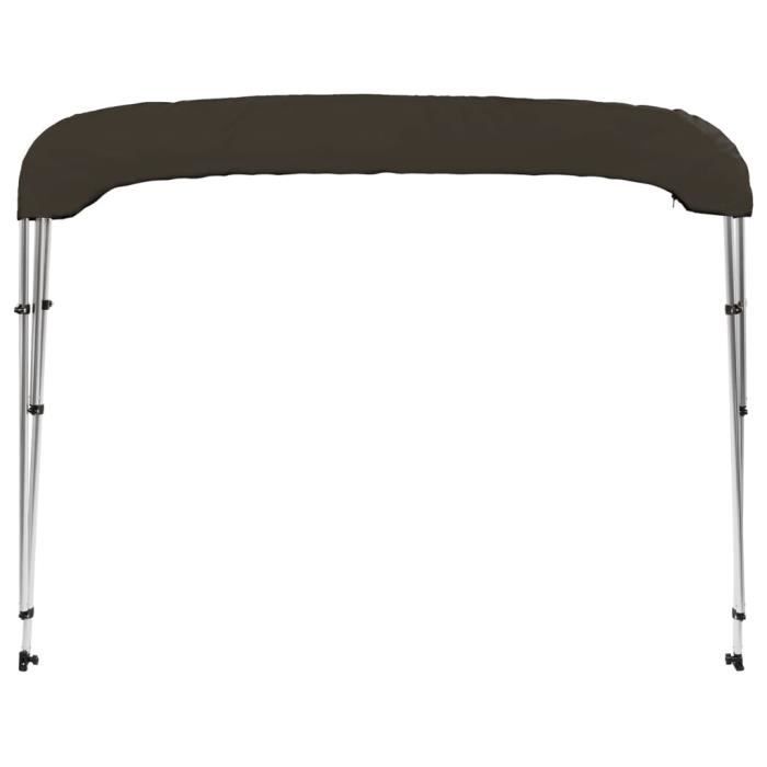 Bimini Top 3 Arceaux Pour Bateau – Bâche 183x140x137 Cm Noir – Protection UV & Pluie – Cadre Aluminium Marin