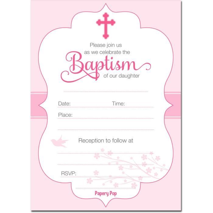 30 Invitations Au Bapteme Fille Avec Enveloppes Paquet De 30 Invitation A La Celebration Du Bapteme O0rqx Cdiscount Beaux Arts Et Loisirs Creatifs