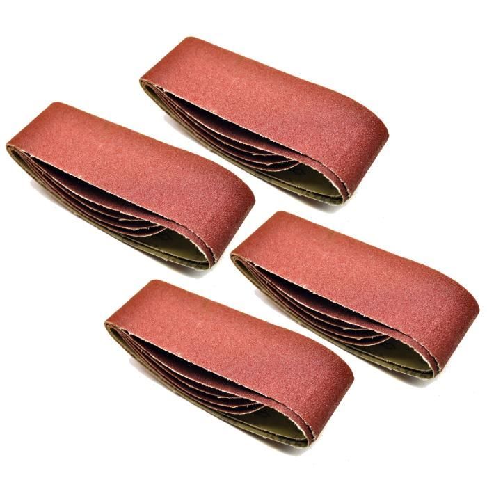Bande abrasive de 40, 60, 80, 120 Grit 75 x 457 mm outil Meuleuse Woodwork fichier Sander - Bricolage