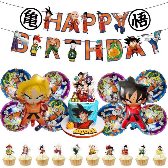 Decoration De Fete De Dragon Ball 22pcs Fournitures De Fete D Anniversaire Dragon Ball Z Happy Birthday Banner Cake Topper Ba 1112 Cdiscount Maison