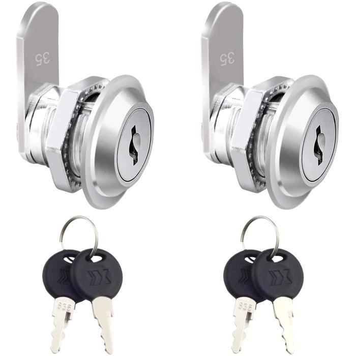 Serrure à Came Tubulaire 21x19mm Avec 2 Clés - Pour Boîte Aux Lettres, Meuble - Uxcell