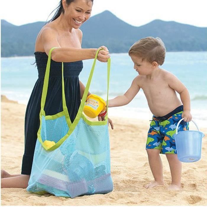 Sac à Dos Portable En Maille Avec Cordon De Serrage Pour Enfants, Sac De Rangement Pour Jouets De Plage En Plein Air Noir 85628950