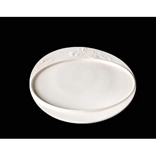 Assiette Dessert Design Rond Assiette Décorative En Céramique à Pied Haut – Plateau à Fruits, Salade, Desserts – Design élégant (20,4x10,5 Cm) Assiette Décorative Service Original