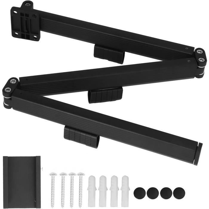 Étendoir à linge pliable en 2 parties,fixation murale,sans perçage pour salle de bain,étagère de rangement pour salle de bain (noir,6 trous)-QWINERN. | Leroy Merlin Étendoir à linge pliable en 2 parties,fixation murale,sans perçage pour salle de bain,étagère de rangement pour salle de bain (noir,6 trous)-QWINERN. | Leroy Merlin