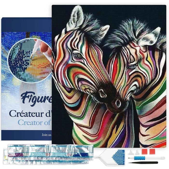 Figured’Art Diamond Painting Broderie Diamant 40X50Cm Avec Cadre Toile Tendue Strass Perles