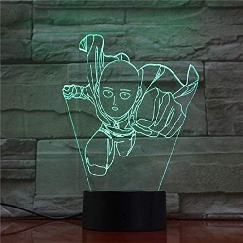 Led Night Lights 3D, One Punch Man Action Figure Lampe 3D Illusion