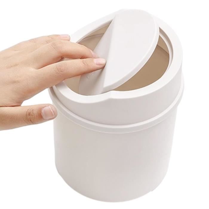 Mini Poubelle De Table Avec Couvercle - Petite Poubelle Bureau Portable Avec 4 Rouleaux Sacs