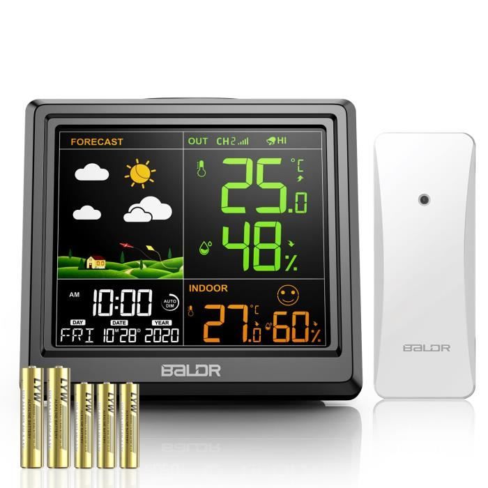 Station Météo Interieur Exterieur Sans Fil, Thermomètre Hygromètre