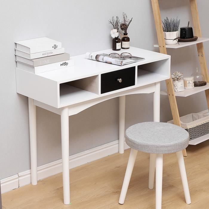 Bureau Scandinave Bureau Design Table Plan De Travail Avec 1 Tiroir Et 2 Niches De Rangement Achat Vente Armoire De Bureau Bureau Scandinave Bureau Cdiscount
