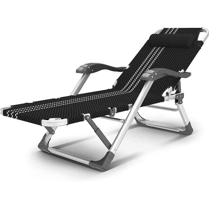 Chaises Longues et inclinables de Jardin en Alliage d'aluminium Noir et