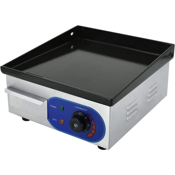 Winning Star Plaque De Cuisson Électrique Portable 1500W - Plaque Fonte 30x25cm Contrôle Température Variable Noir