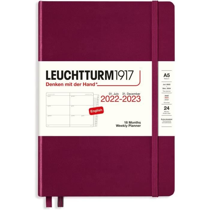 LEUCHTTURM1917 Agenda Journalier 2026 Format Moyen A5 - Couverture Rigide, Anglais