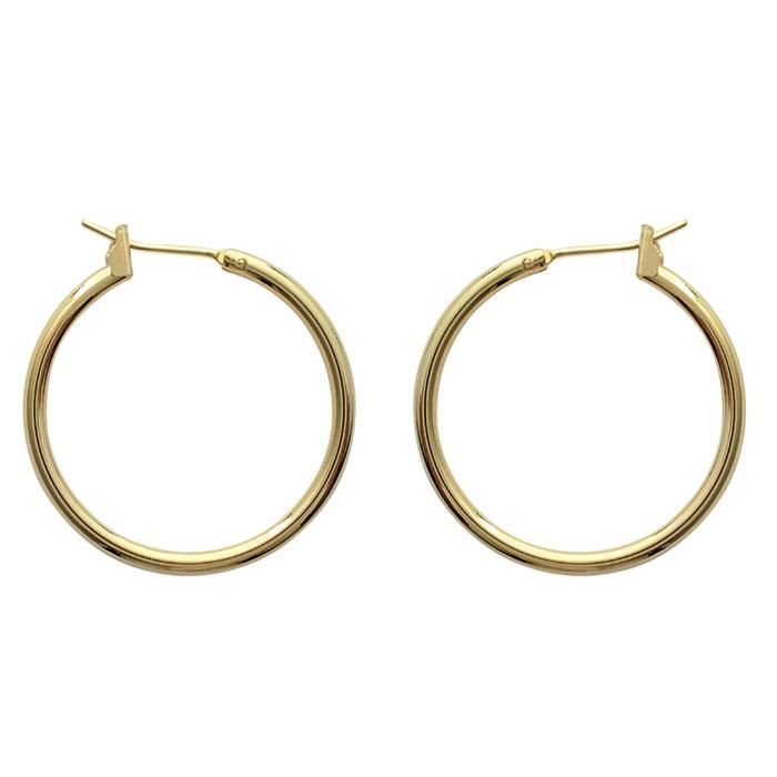 PROSTEEL Créoles Plaqué Or 18K Femme - Anneaux 40 Mm Large Épaisseur 9 Mm - Acier Inox 316L Hypoallergénique