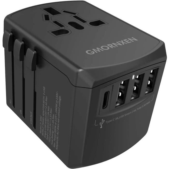 HOMEPROTEK Adaptateur de Voyage Universel PD35W - Adaptateur Prise