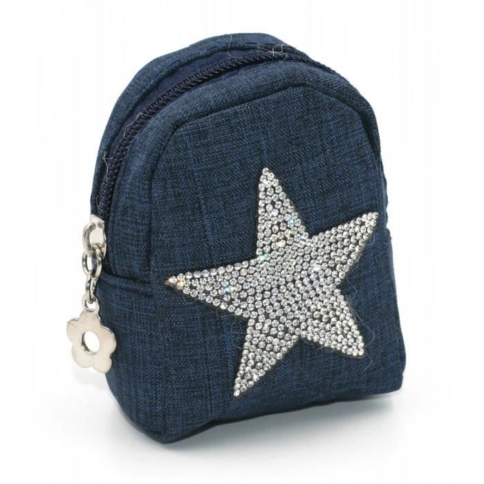 ZOOEASS Mini porte-monnaie en cuir véritable avec fermeture éclair et anneau porte-clés Triple fermeture éclair Pour femme