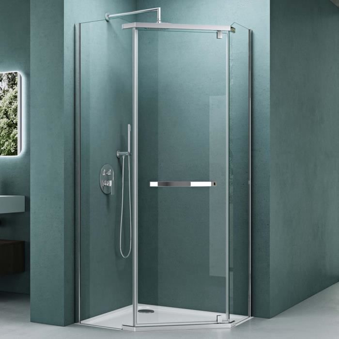 Mai & Mai cabine de douche paroi de douche en angle 90x90 avec une porte verre de 8mm easy clean Rav08K