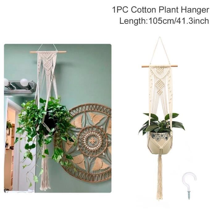 Cintre à plantes en macramé Vintage, panier suspendu pour pot de fleurs,  filet pour décoration murale, jardin de Style 2 -IN3710 - Cdiscount Maison