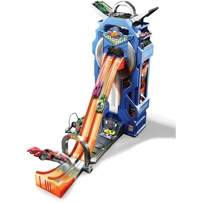 VEHICULE POUR CIRCUIT MINIATURE Hot Wheels City Mega Garage coffret de jeu pour petites voitures avec circuit et pistes emballa46 Cdiscount Jeux Jouets