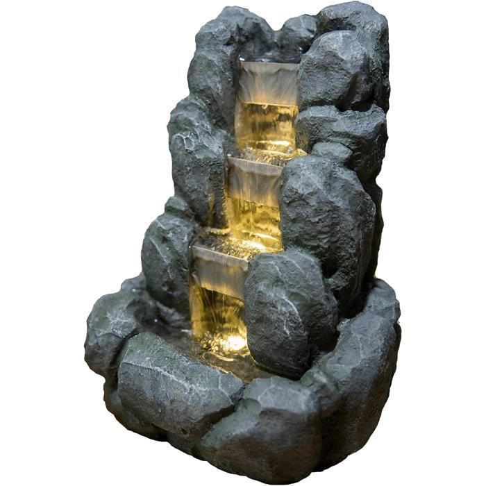 Zen Light Natura Rocky Fontaine Resina Grigio 24 x 21 x 34 cm 