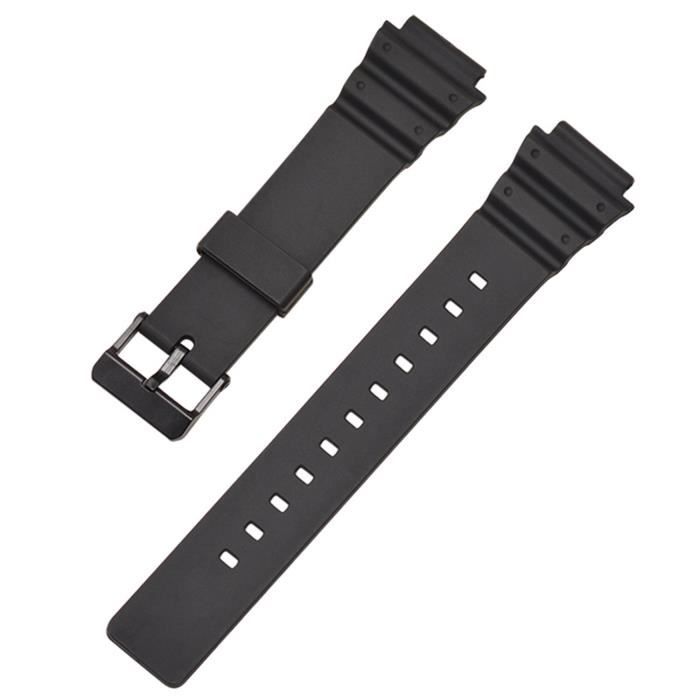 Bracelet De Montre En Silicone Et Acier Inoxydable - Largeur 18 Mm - Réglable Et étanche - Noir - Neuf