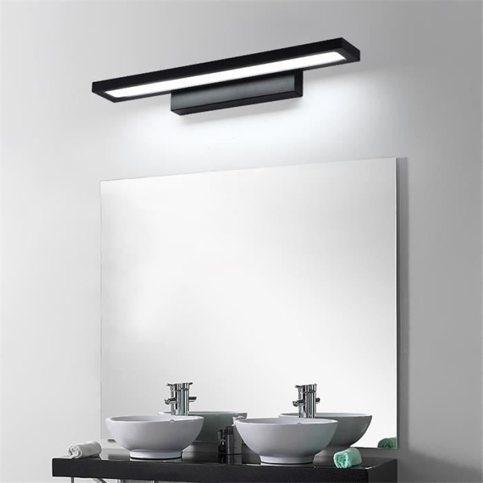 Lampe pour Miroir LED Salle de Bains 5W Lampe Miroir Applique Murale  Intérieure lumière blanche 25CM-Noir - Cdiscount Maison