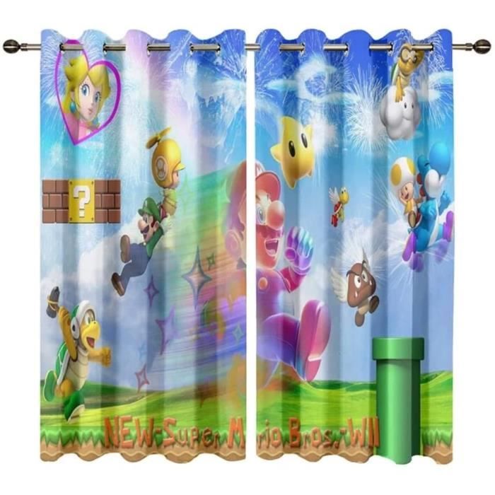 Paire De Demi-rideaux Pour Chambre D'enfant – Coton Rayé Bleu – Occasion