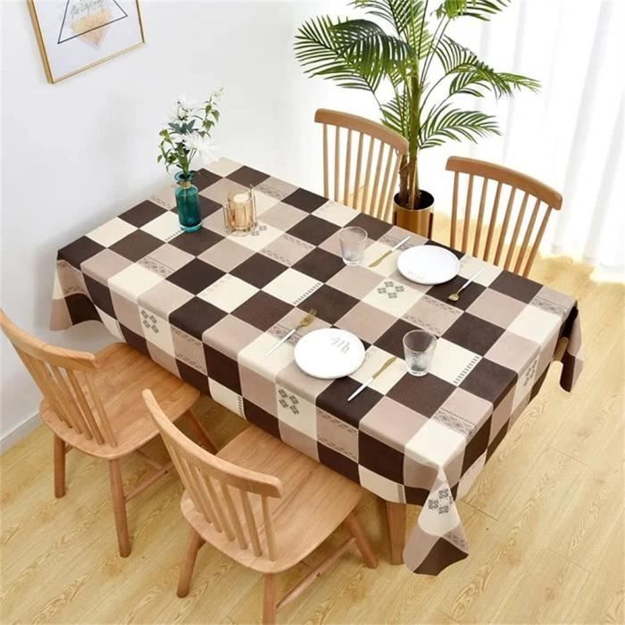150x275cm Nappe Rectangulaire Enduite Exterieur Impermeable Nappe Anti Tache En Tissu Pvc Nappe Toile Ciree Impermeable 372 Cdiscount Maison
