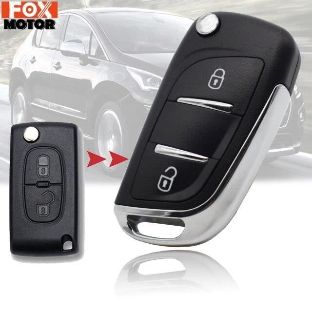 Coque de clé de télécommande de voiture à 2 boutons, étui Fob modifié pour Peugeot Expert 207 307 308 3008 5008 807 lame*QK0050