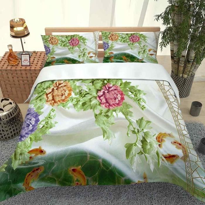 Dessus De Couette Fleurs Tombantes Par Cindi McCracken - 82 X 108 Pouces, Coton, Fait Main