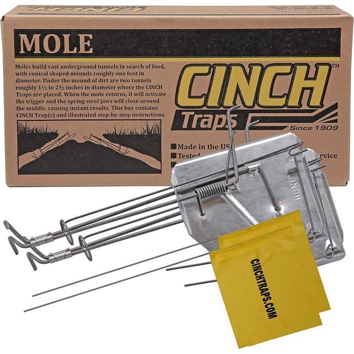 Cinch Trappola Per Gopher Professionale – Kit Da 3 Pezzi In Acciaio Zincato, Riutilizzabile Per Talpe E Roditori – Ideale Per Prato E Giardino