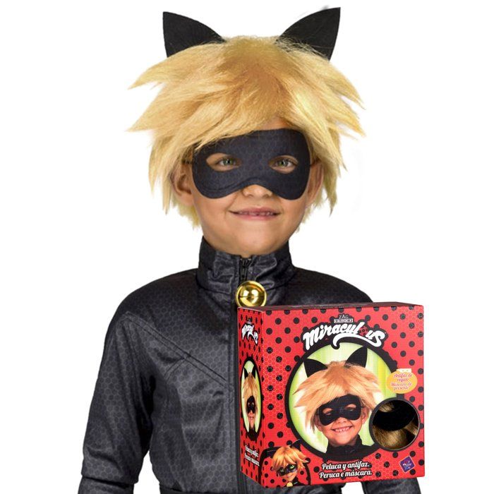 Coffret perruque et masque Chat Noir Miraculous enfant - Cdiscount