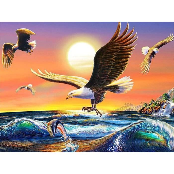 Kit Diamond Painting Adulte/enfant 5D – Toile 50x70 Cm – Motif Phare – Diamants Strass, Outils Inclus – Déco Murale
