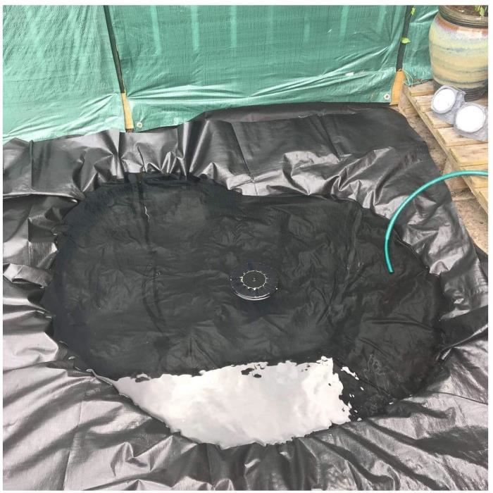 Bâche étang HDPE 5x8m - Liner Bassin Poissons Noir, 20S (0.2mm) étanche