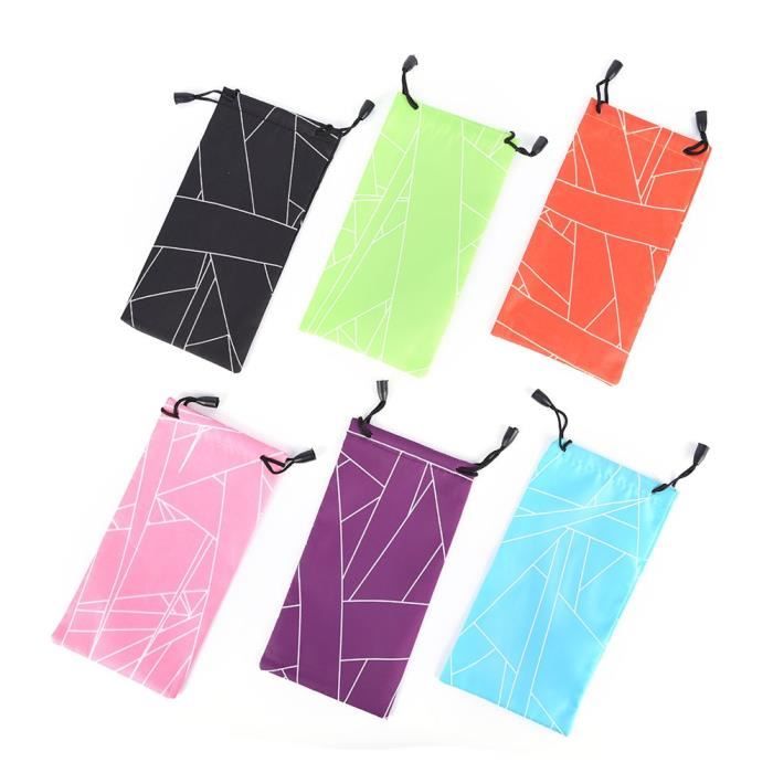 Global Glasses Lot De 4 Pochette Lunettes Microfibre Souple – Étui à Cordons Avec Perles, Protection Anti-Rayures & Multifonction
