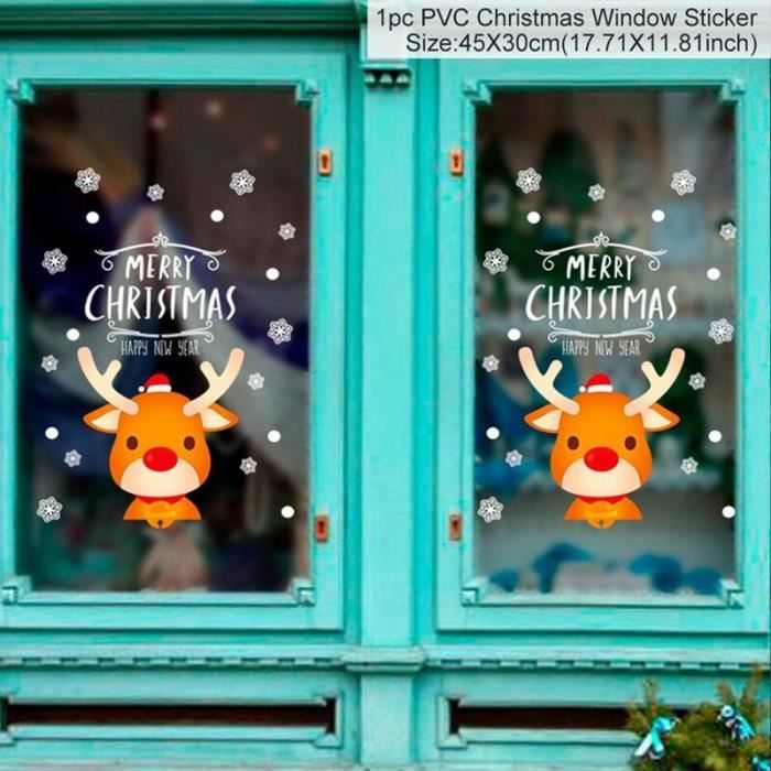 Stickers Muraux Noël 3D - Père Noël, Rennes, Bonhommes De Neige, Décorations Amovibles Pour Fenêtres