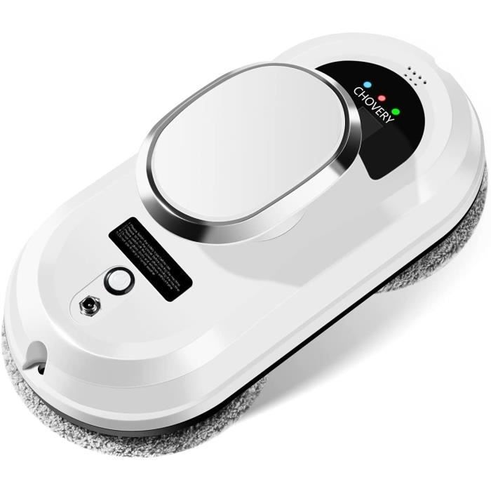 Robofun Robot Nettoyeur de Vitres Aspiration 2 Buses Reservoir 100ml 4 Modes de Nettoyage Detection de Bord Securite Anti Chute pour Vitres Miroirs Carrelage Telecommande Navigation Intelligent
