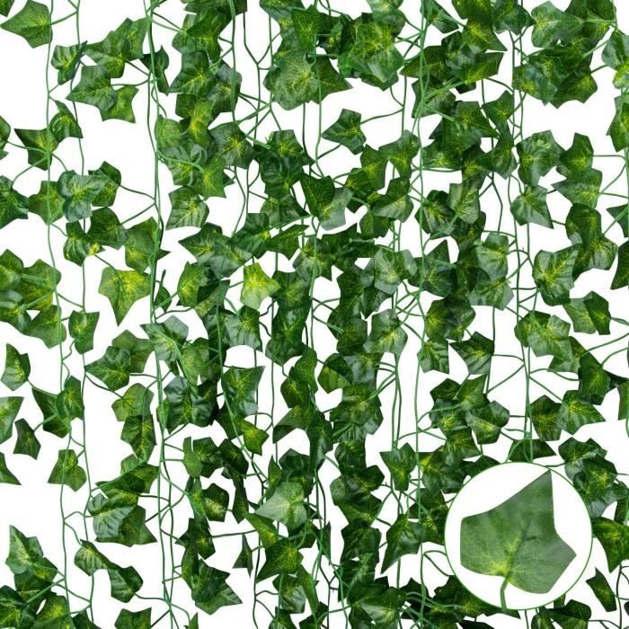 7,5 mètres de guirlande de feuilles artificielles plantes vigne faux... 