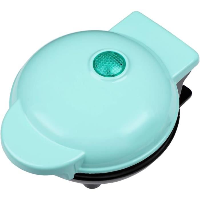 Mini Gaufrier Rétro Vert – Petit Appareil Antiadhésif Pour Gaufres Classiques, Idéal Anniversaires, Petit-Déj Rapide & Fun