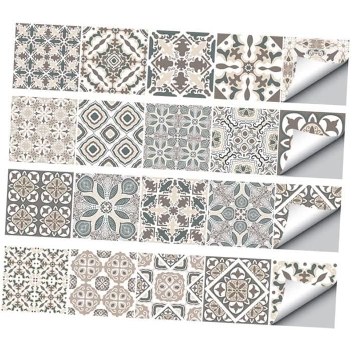 Papier peint autocollant vert : carreaux muraux imperméables 3D - France
