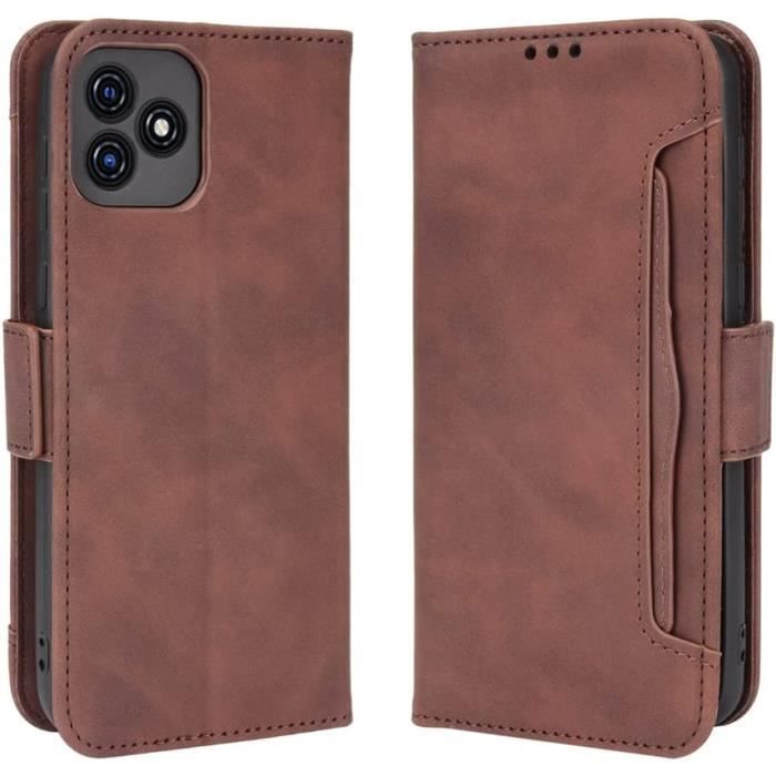 Custodia Portafoglio In Pelle Con Supporto Per Blackview OSCAL C20 E C20 Pro - PU Con Chiusura Magnetica, 3 Slot Carte E Tasca Contanti, Flip Cover Blu, Resistente E Pratica - 4