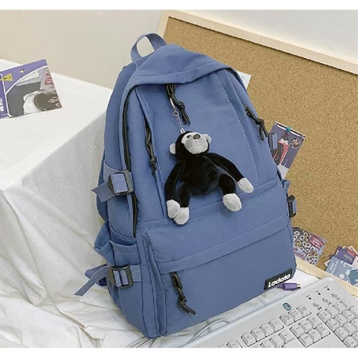 Cartable Sac à dos bleu Adolescent pratique avec 10 poches Collége Lycée Sport Sorties Randonnée loisirs