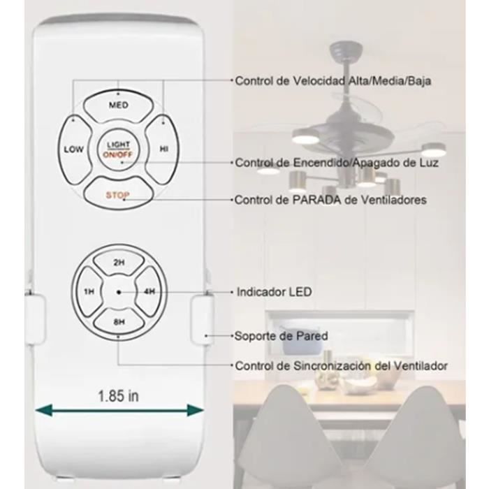 Kit Télécommande Universelle Pour Ventilateur De Plafond AC 220V - Émetteur-Récepteur, Réglage Vitesse Et Lumière