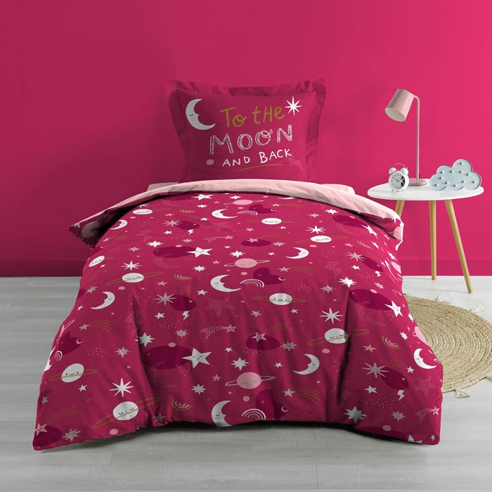 Housse de couette enfant Phosphorescente 140 x 200 cm 100% coton Moonlight Rose Housse de couette enfant Phosphorescente 140 x 200 cm 100% coton Moonlight Rose