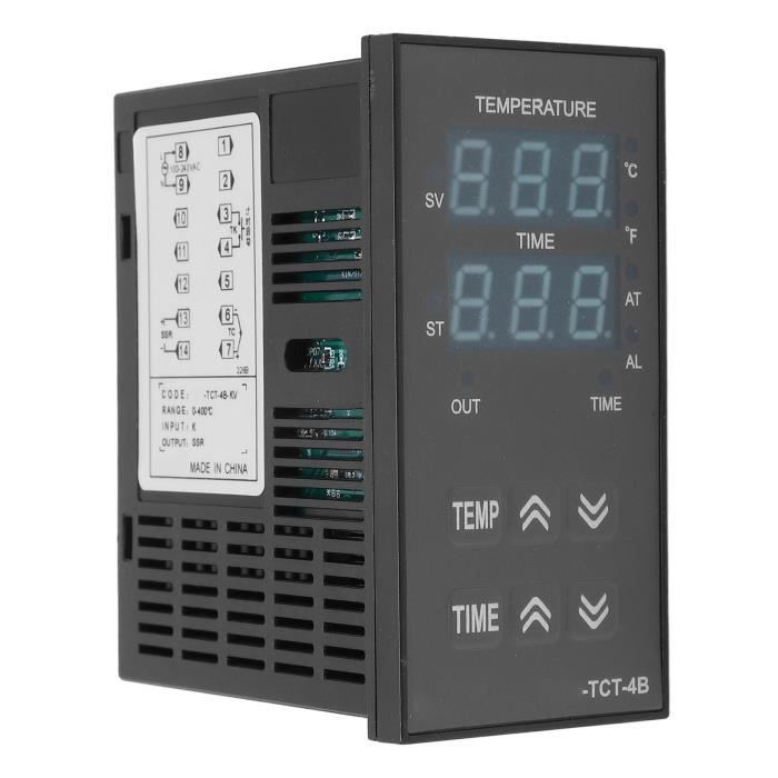 Thermostat Numérique Rail DIN 220VAC - Contrôleur Température Avec Sonde