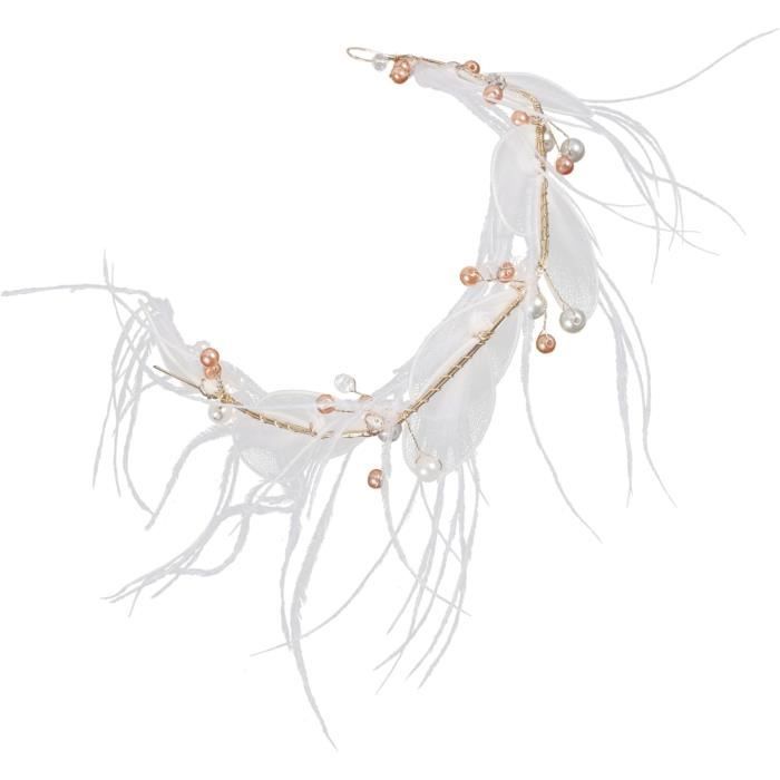 Bandeau Fleur Mariée Avec Ruban - Couronne Cheveux Femme Mariage Accessoire Élégant