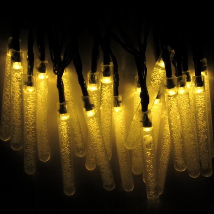 Guirlande Lumineuse LED 20 Boules Coton - 3.3m Blanc Chaud - Alimentation Piles - Décoration Intérieur Fête Noël Mariage